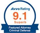 Avvo Rating 9.1 Superb - Featured Attorney - Criminal Defense